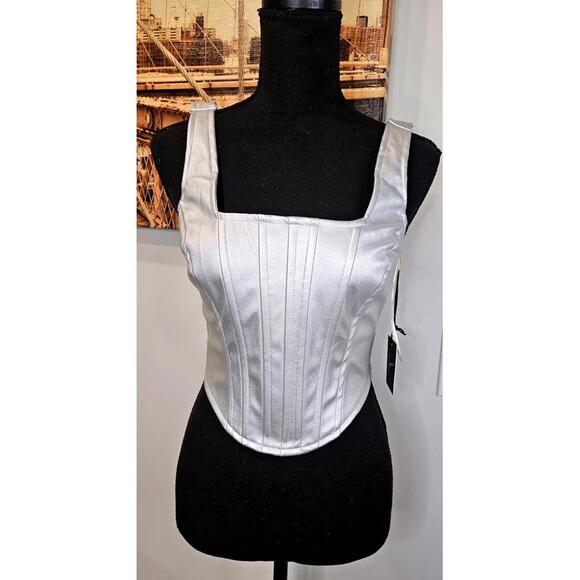 Tops - Nwt Japna Elegant Silver Corset Top - Size M